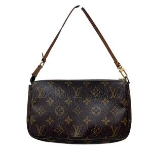 Louis Vuitton Pochette Accessoires Monogram Handbag Brown